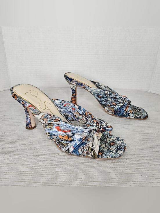 Jessica Simpson Shoes - Jessica Simpson Multi Flower Pattern Knot-Twist Heel Sandals